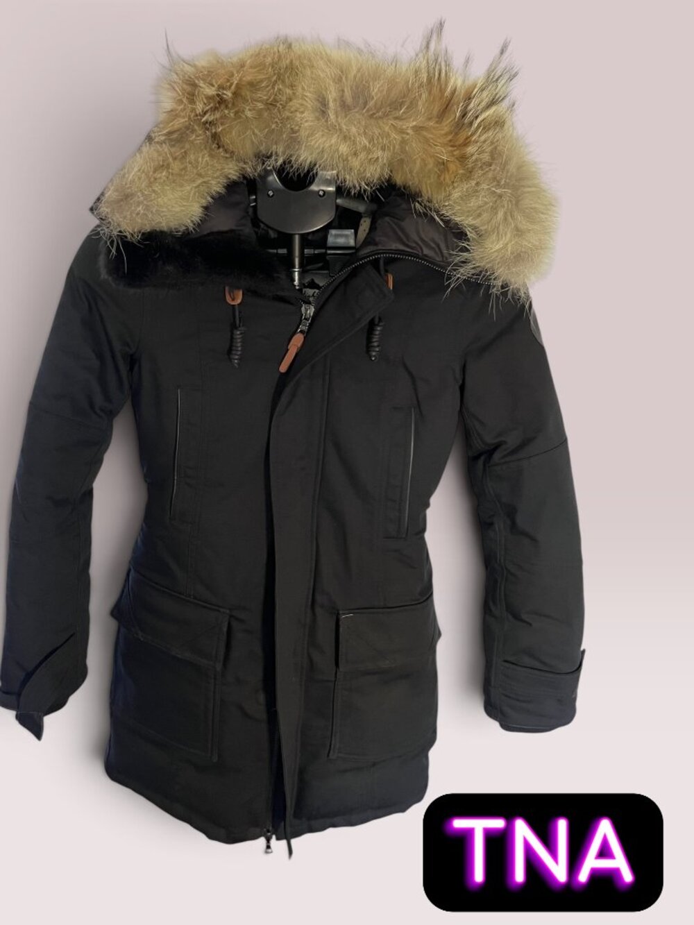 TNA The Highlander Special Edition Down Parka XS Black Winter Coat